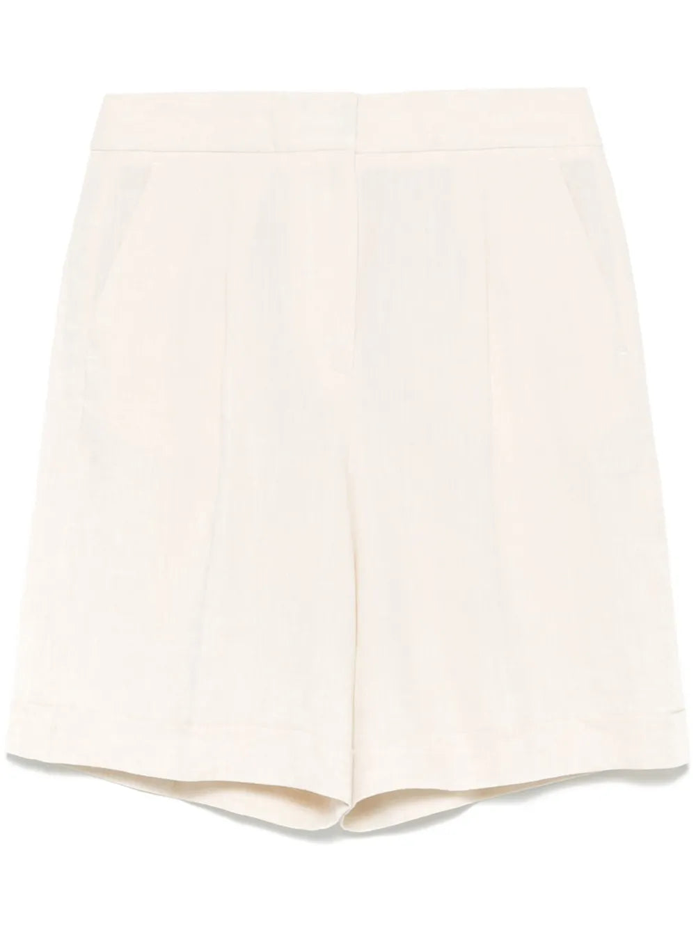 pleated linen shorts