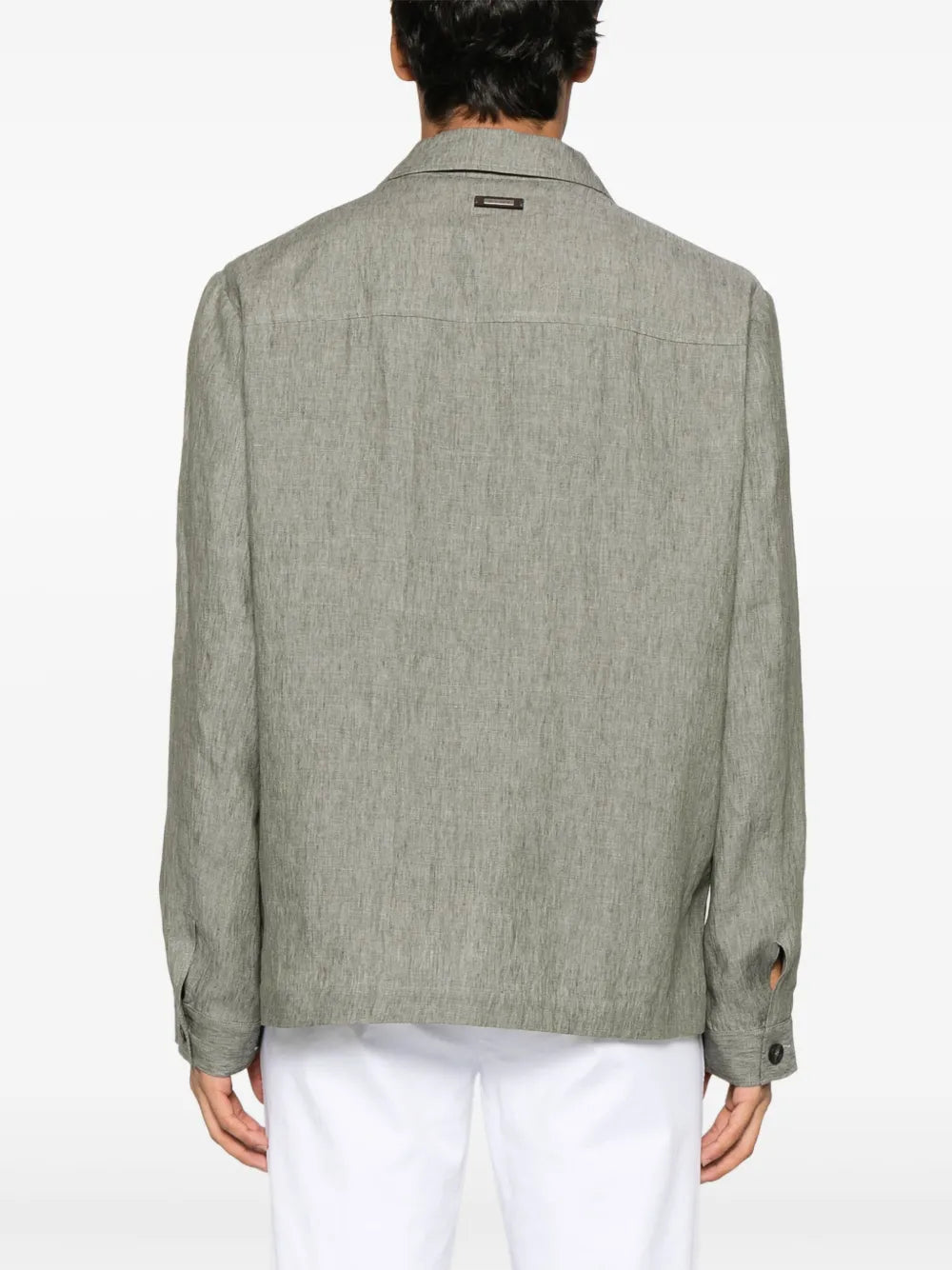 mélange-effect shirt jacket