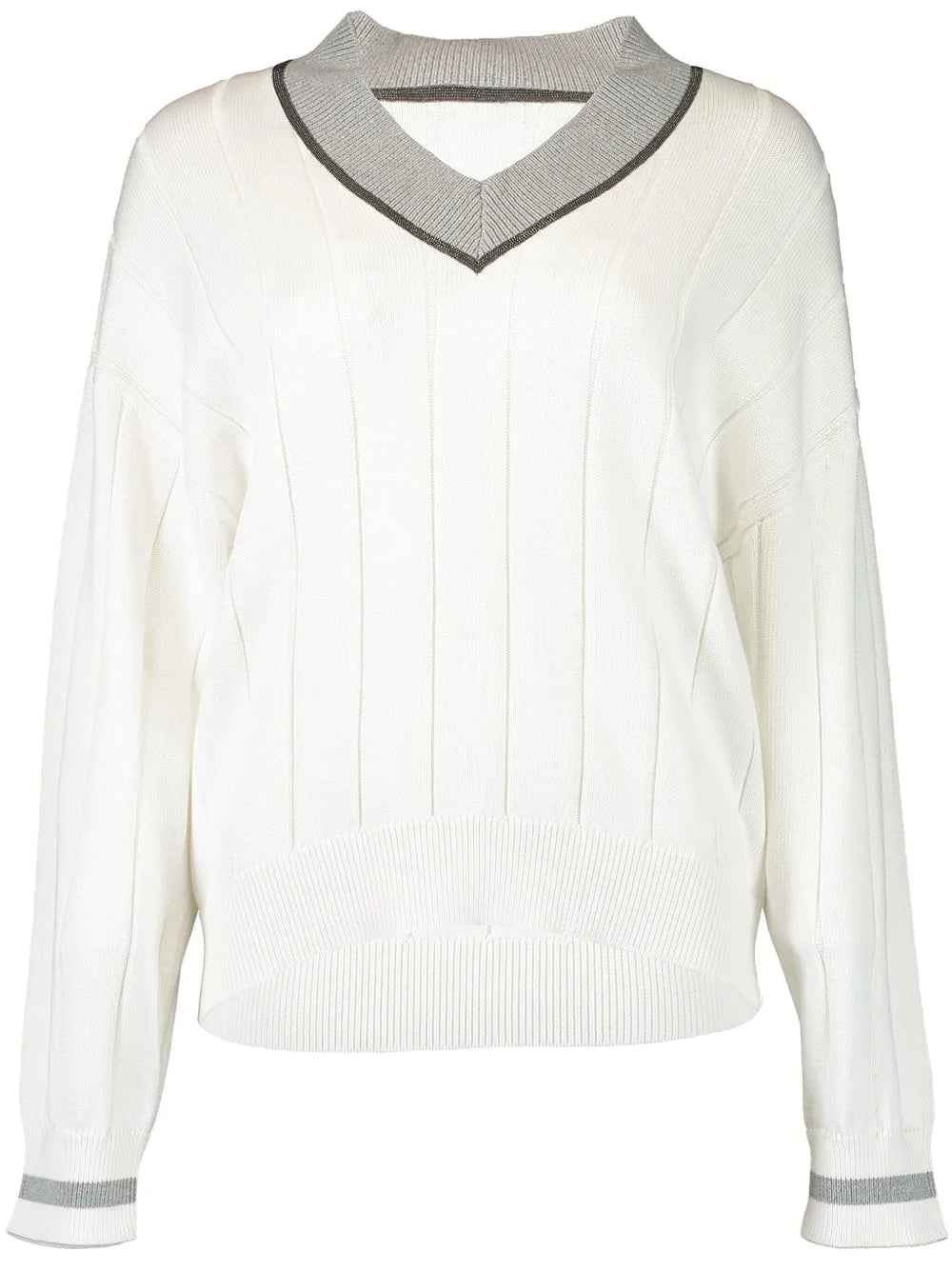 Monili-trim sweater