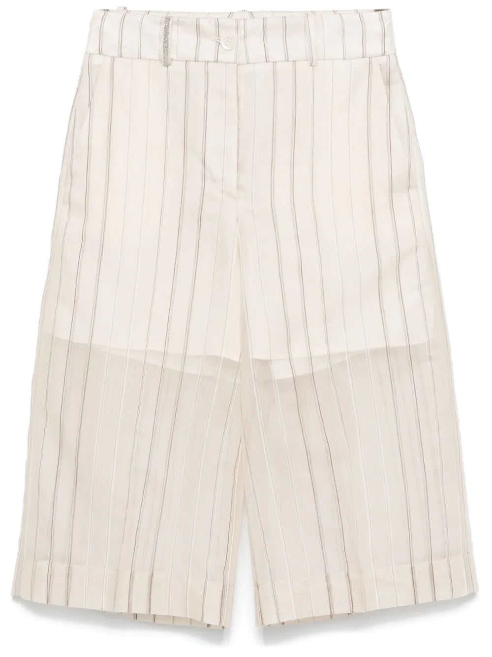 striped knee-length shorts