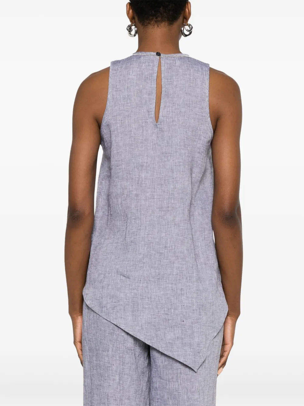 linen asymmetrical top