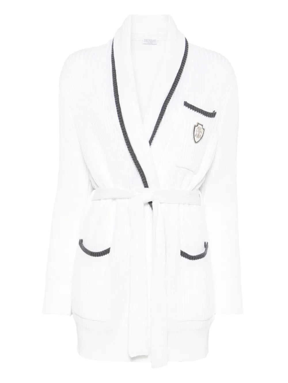 logo-patch cardigan