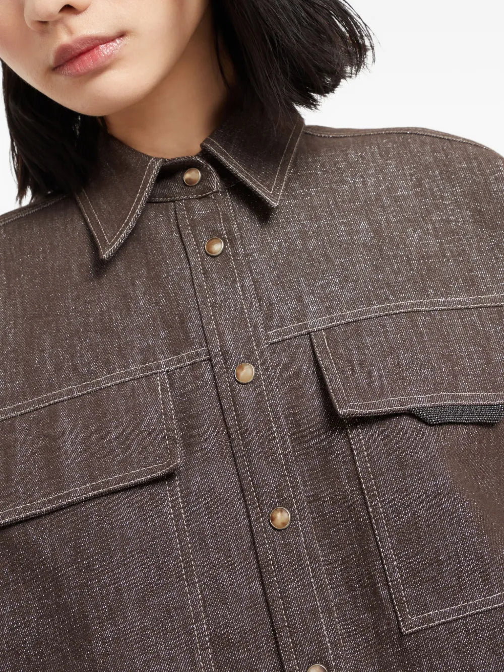 contrast-lining shirt