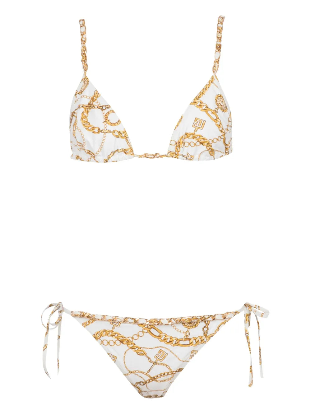 chain-print triangle bikini