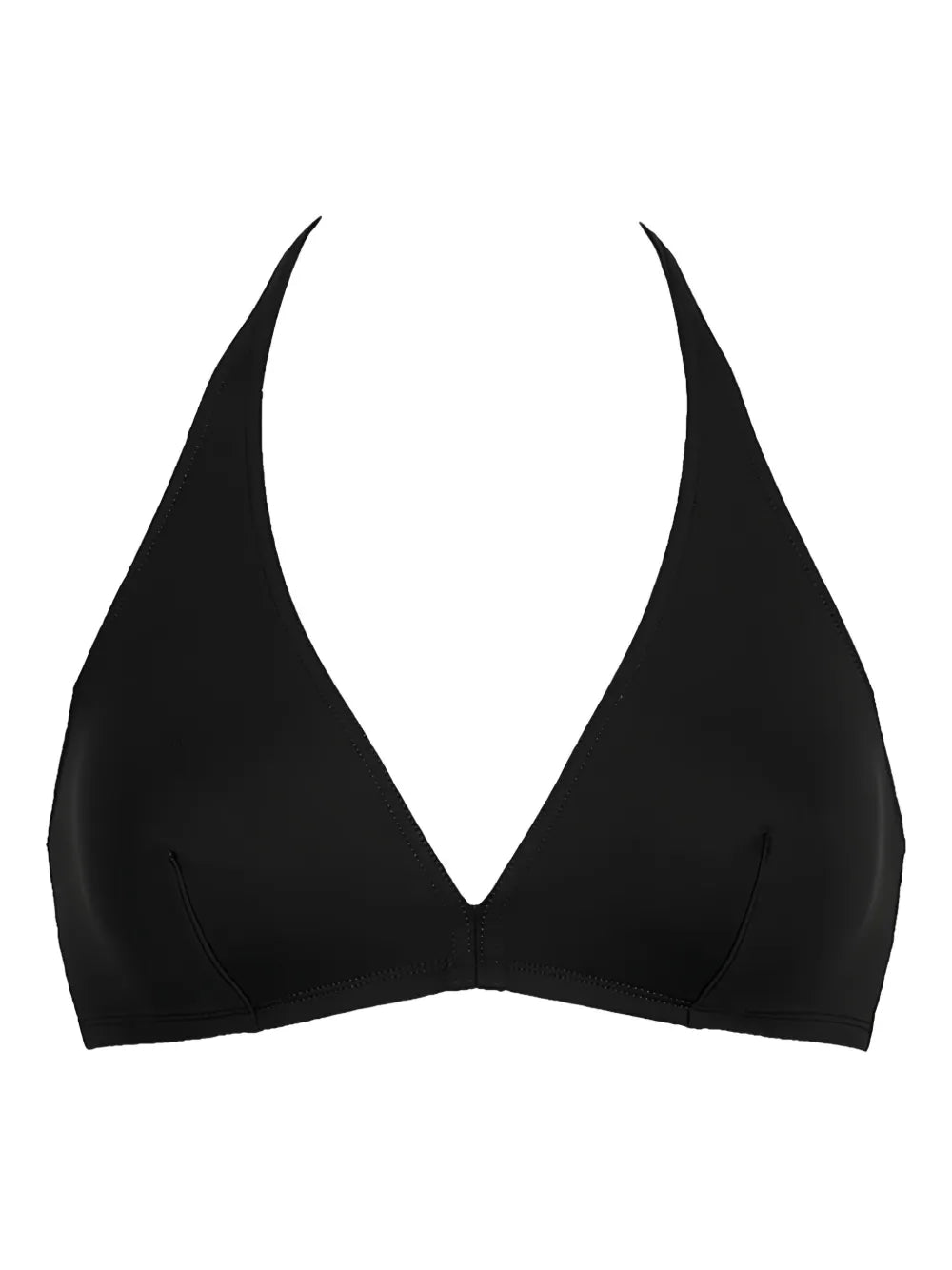 Parte superior de bikini triangular con tiras al cuello