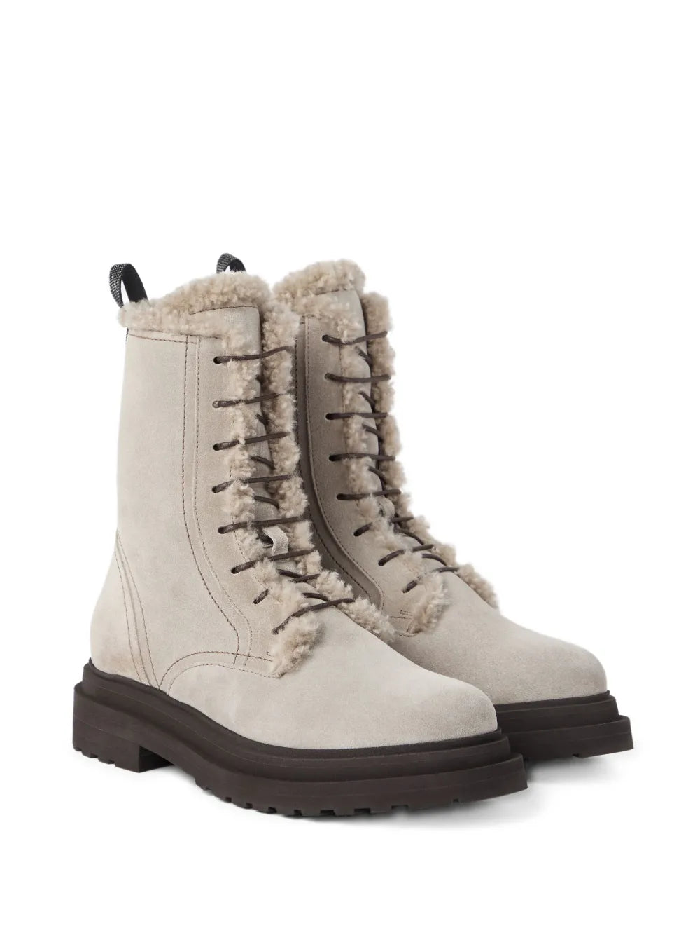 lace-up shearling boots