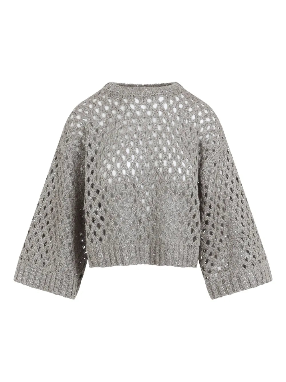 open-knit short-sleeve sweater