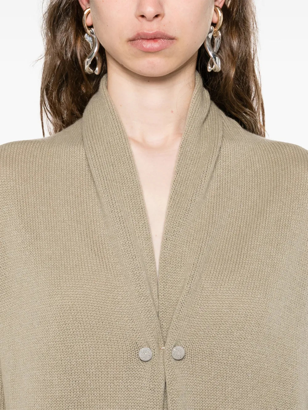 button-fastening cashmere cardicoat