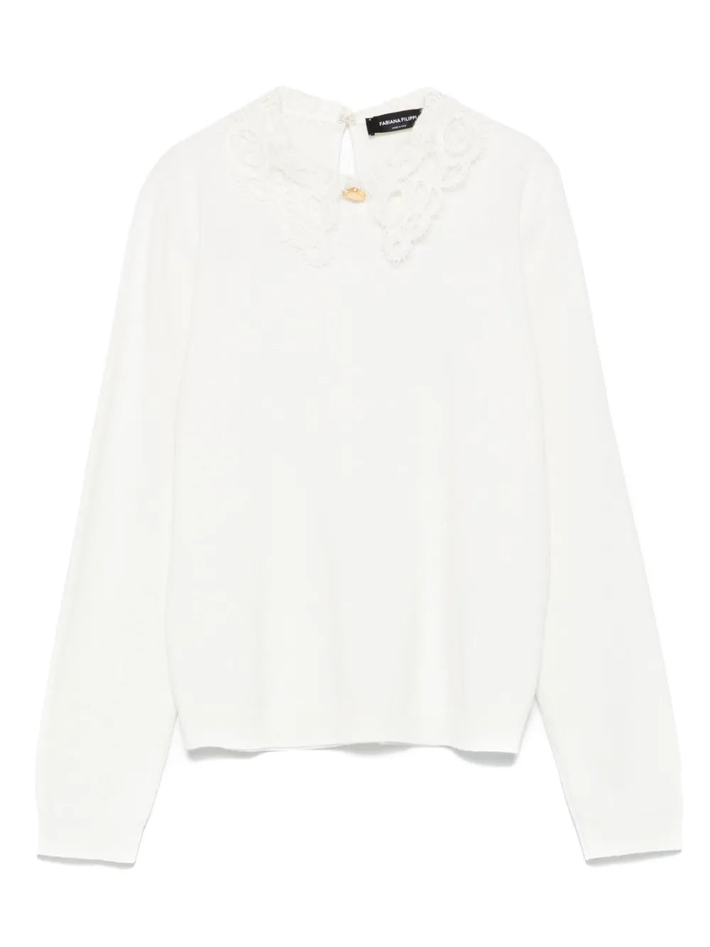 lace-trimmed sweater