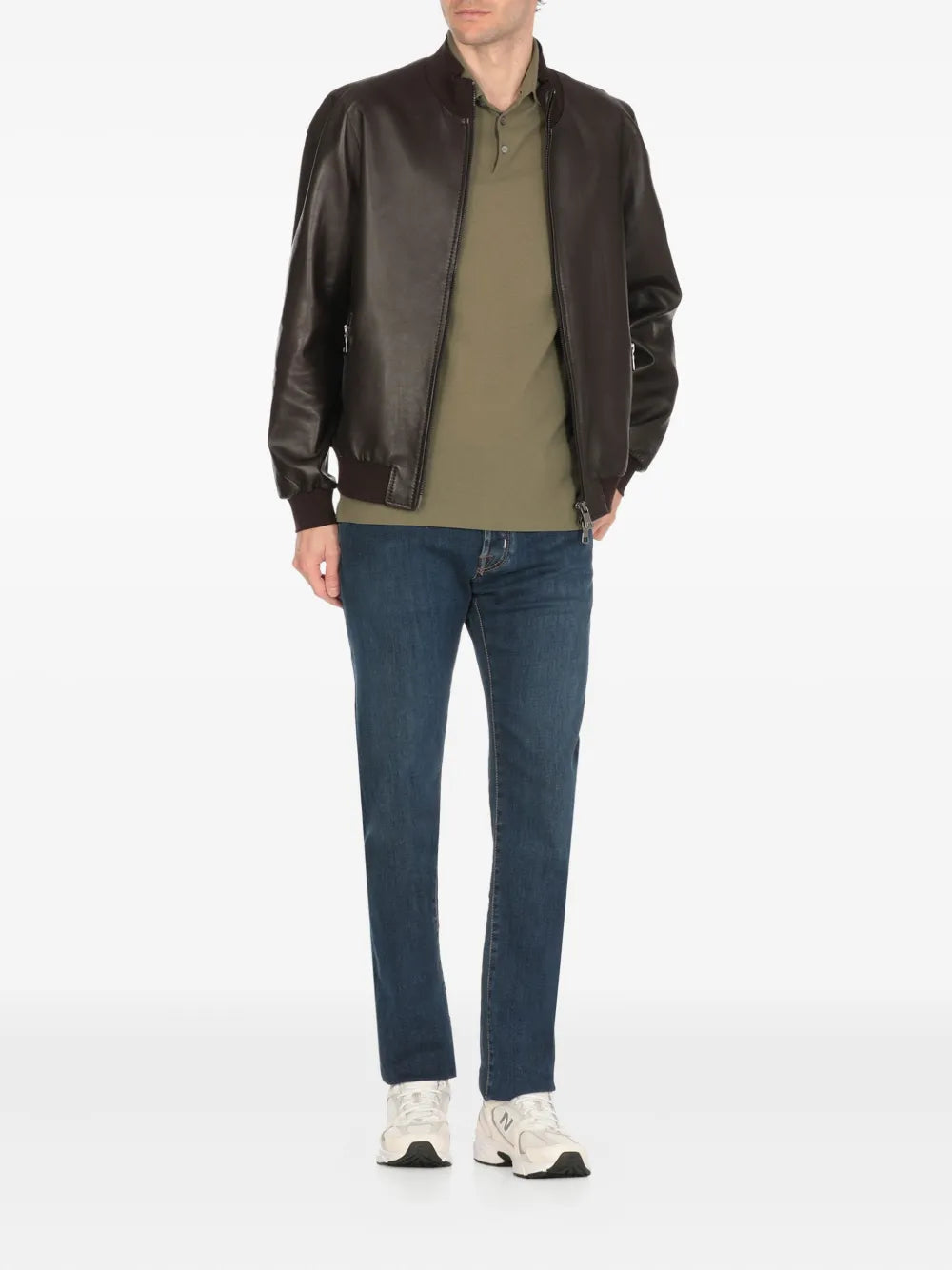 contrast-stitching jeans