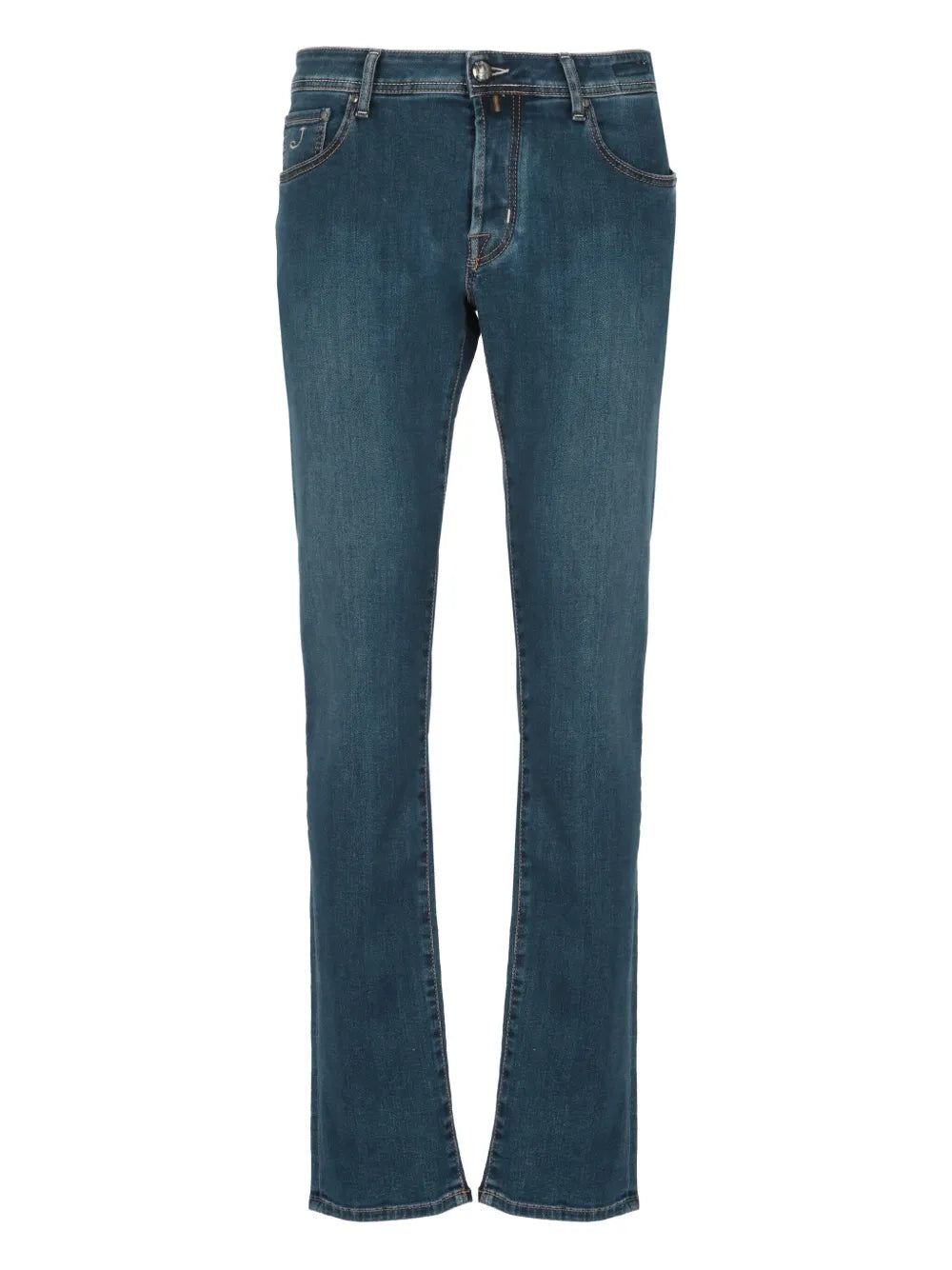 contrast-stitching jeans