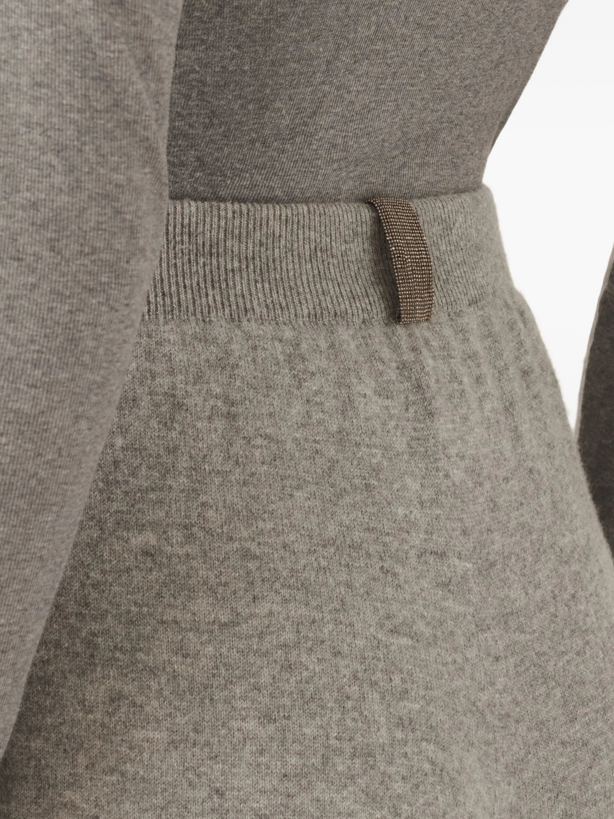 Platinum cashmere wide-leg trousers