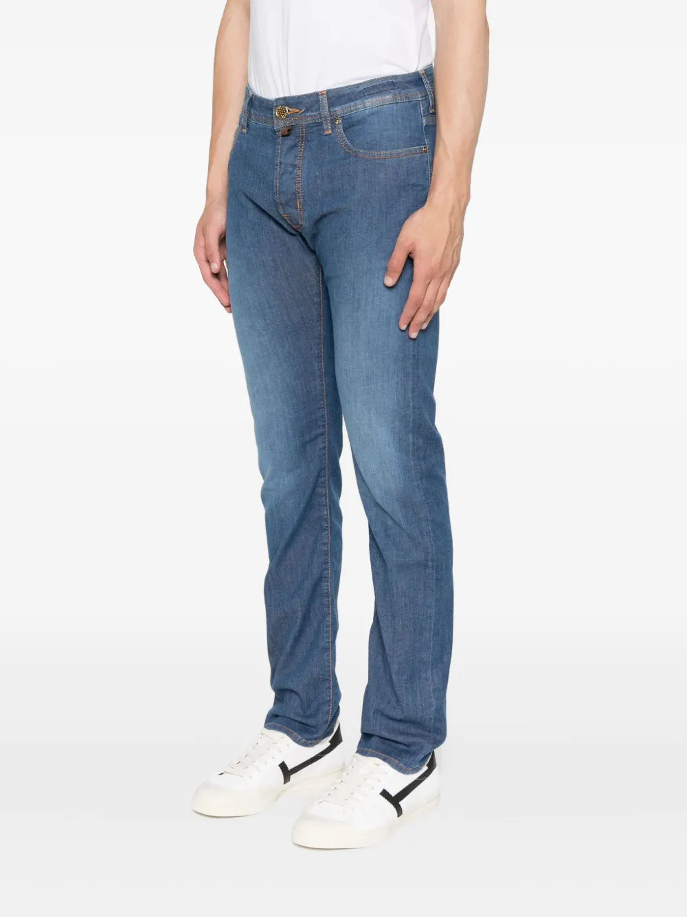 pocket-detail slim-fit jeans