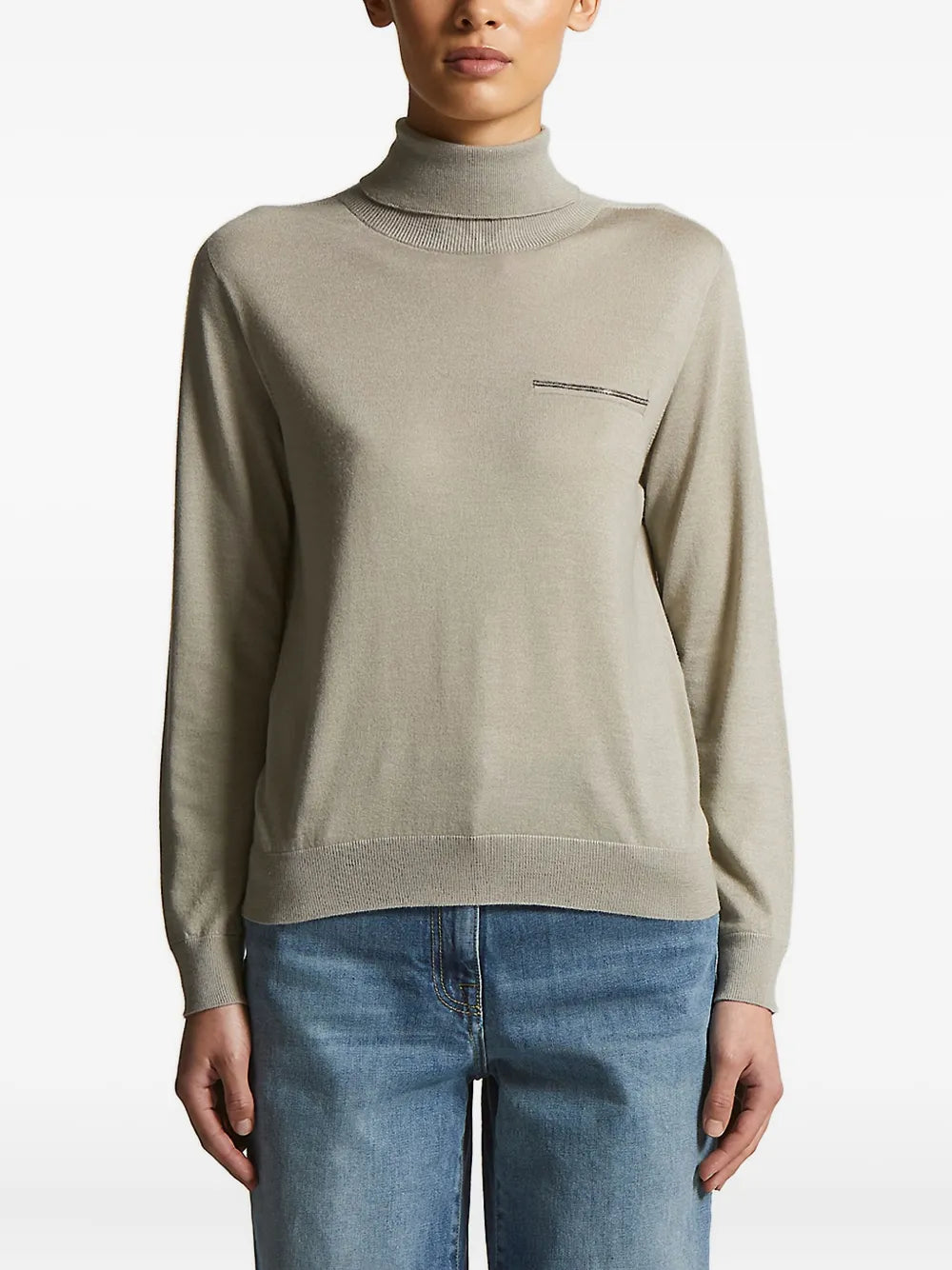 zip-detail turtleneck sweater