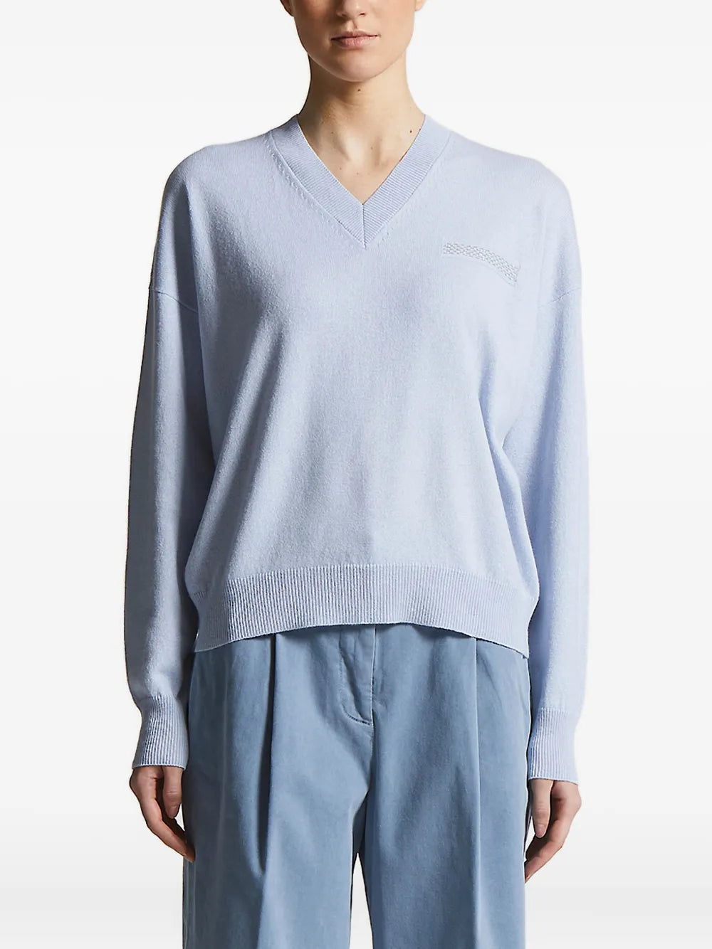 v-neck embellished sweater