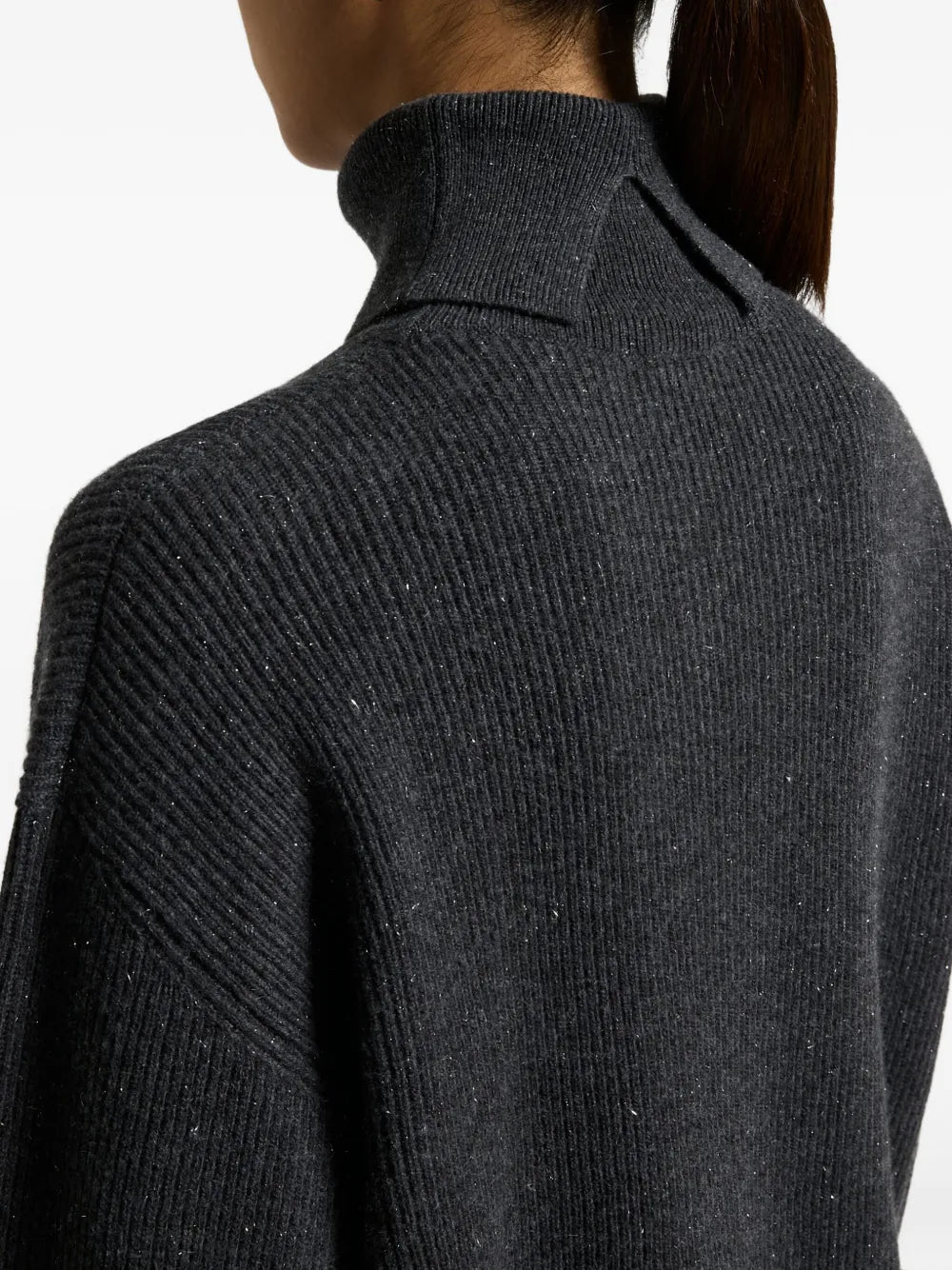 roll-neck sparkle-finish sweater