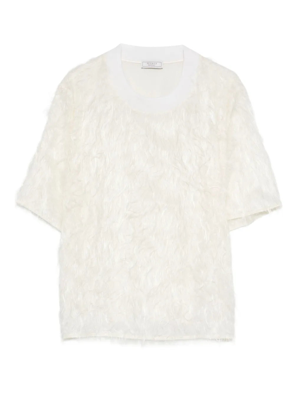 fringed crew-neck T-shirt