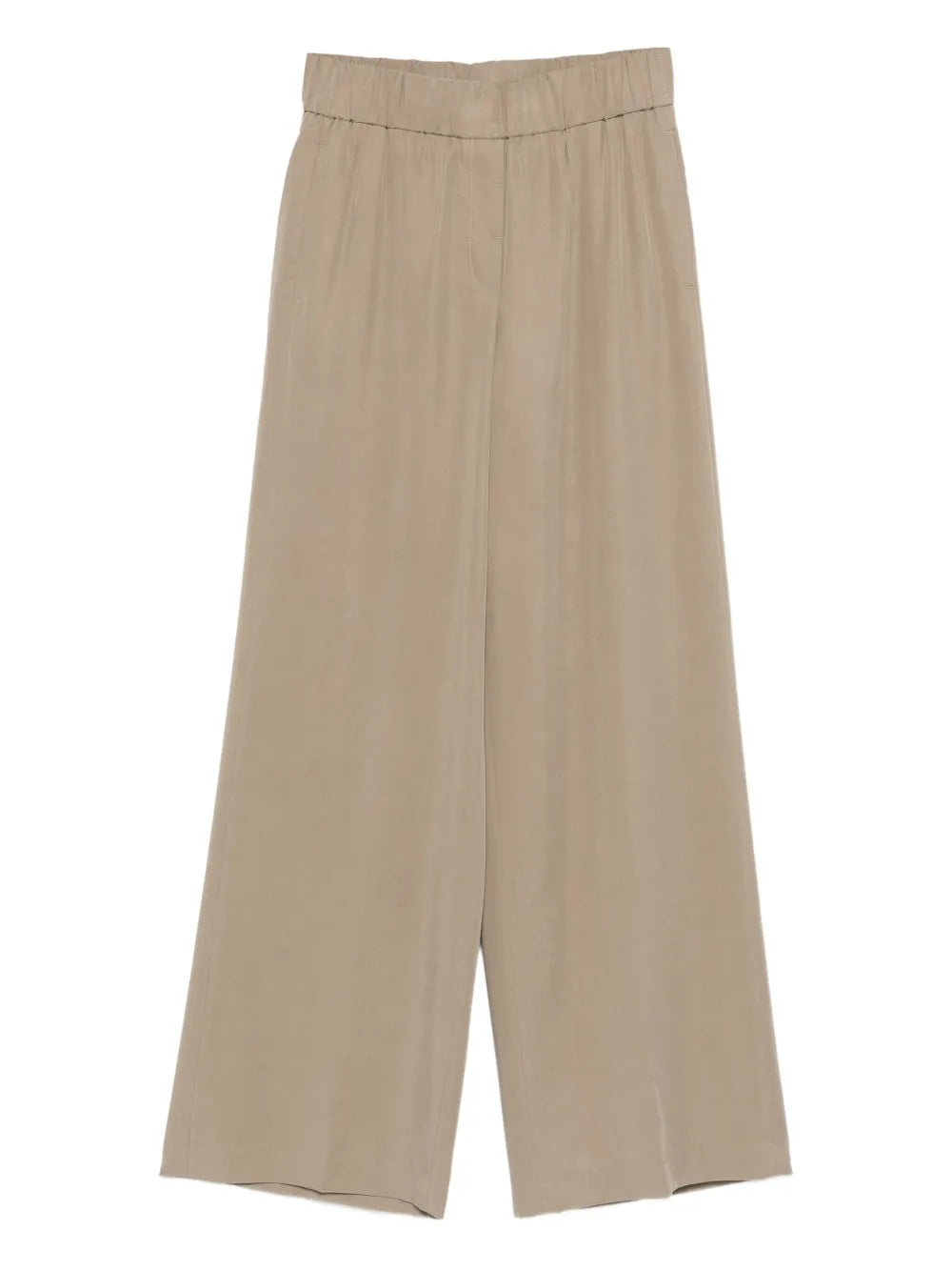 elastic-waist wide-leg trousers