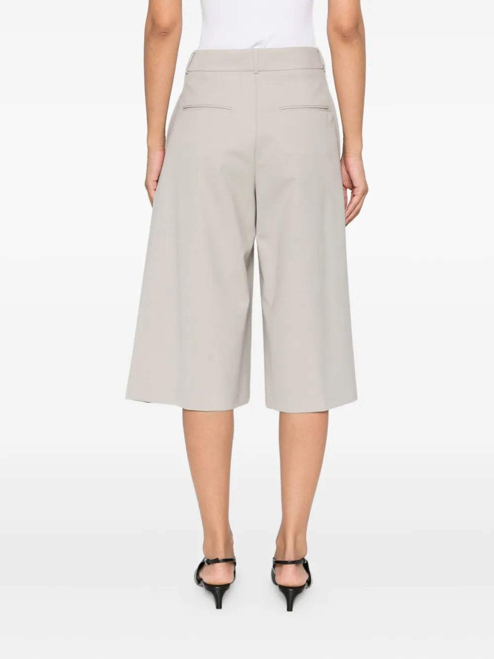 pleated cropped trousers