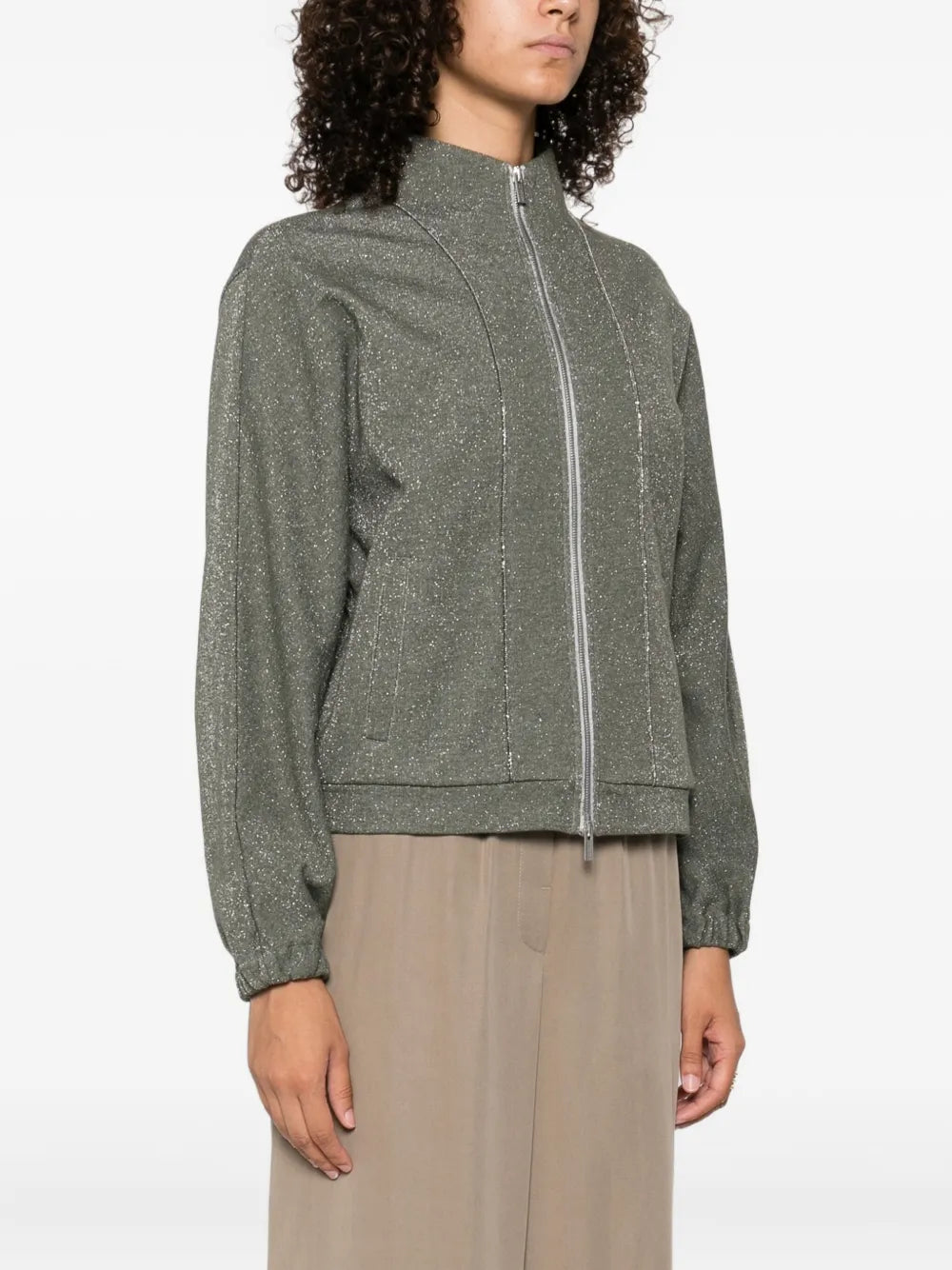 glitter zip-up sweatshirt
