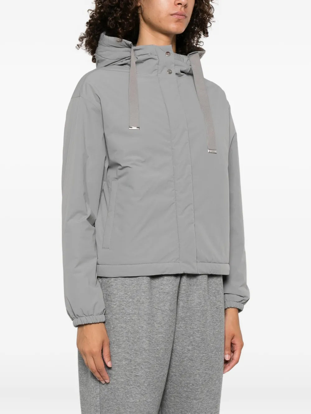 hooded drawstring jacket