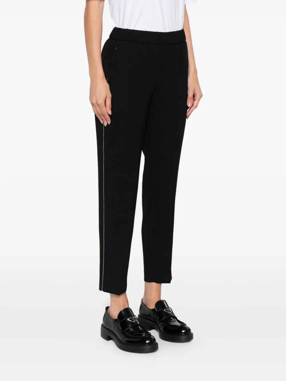 elasticated-waistband trousers