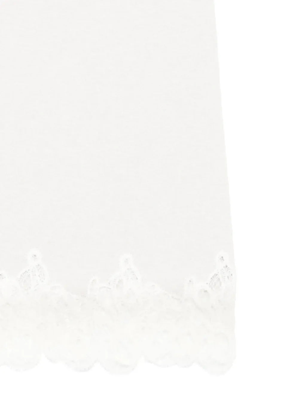 lace-trimmed midi skirt