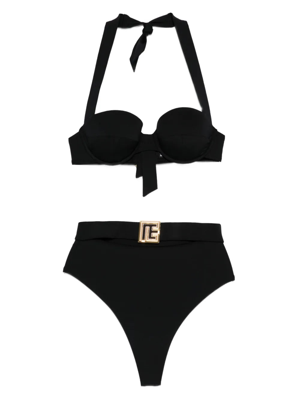 bikini con cuello halter y cinturón