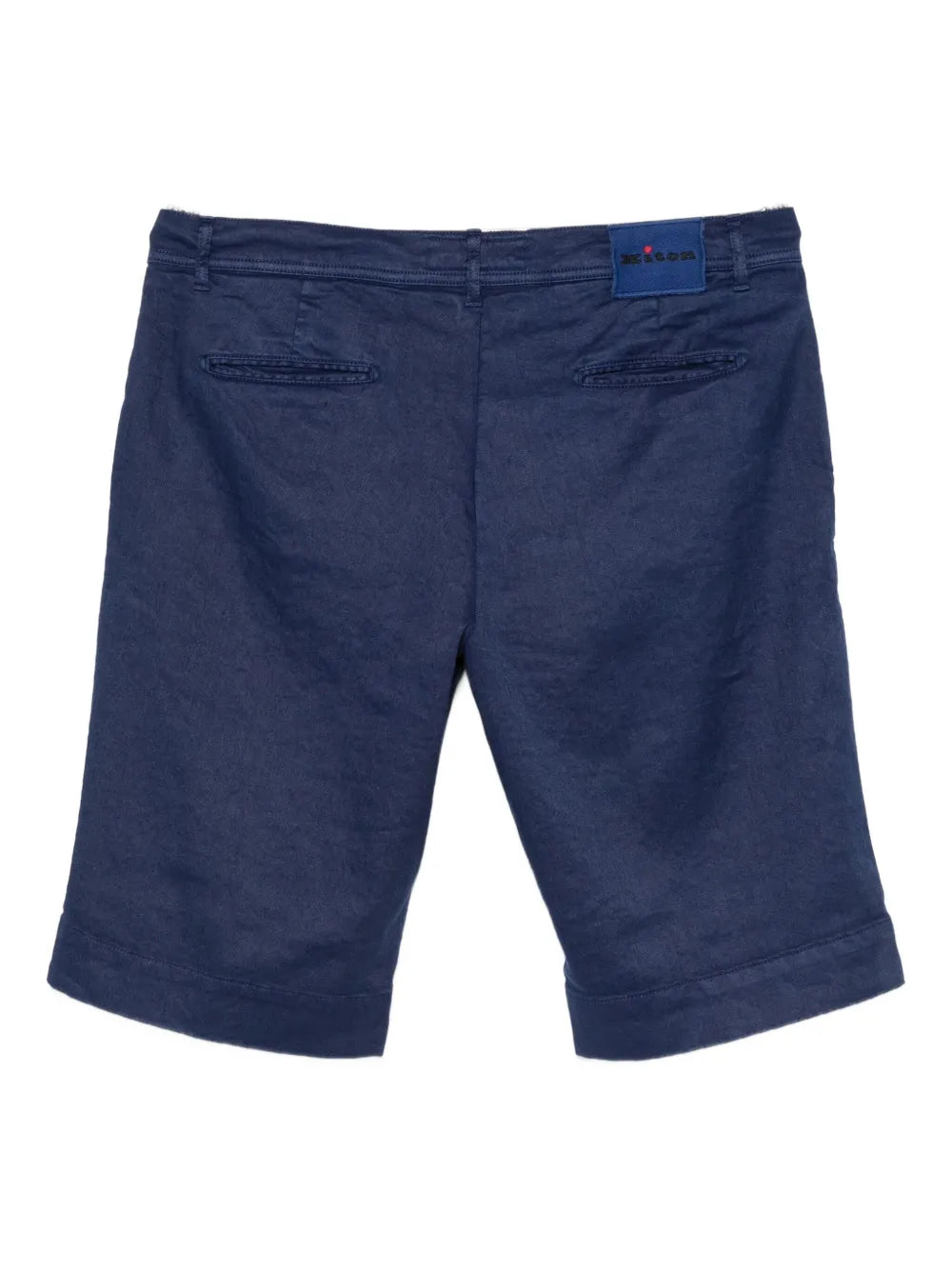 button-fastening linen-blend shorts