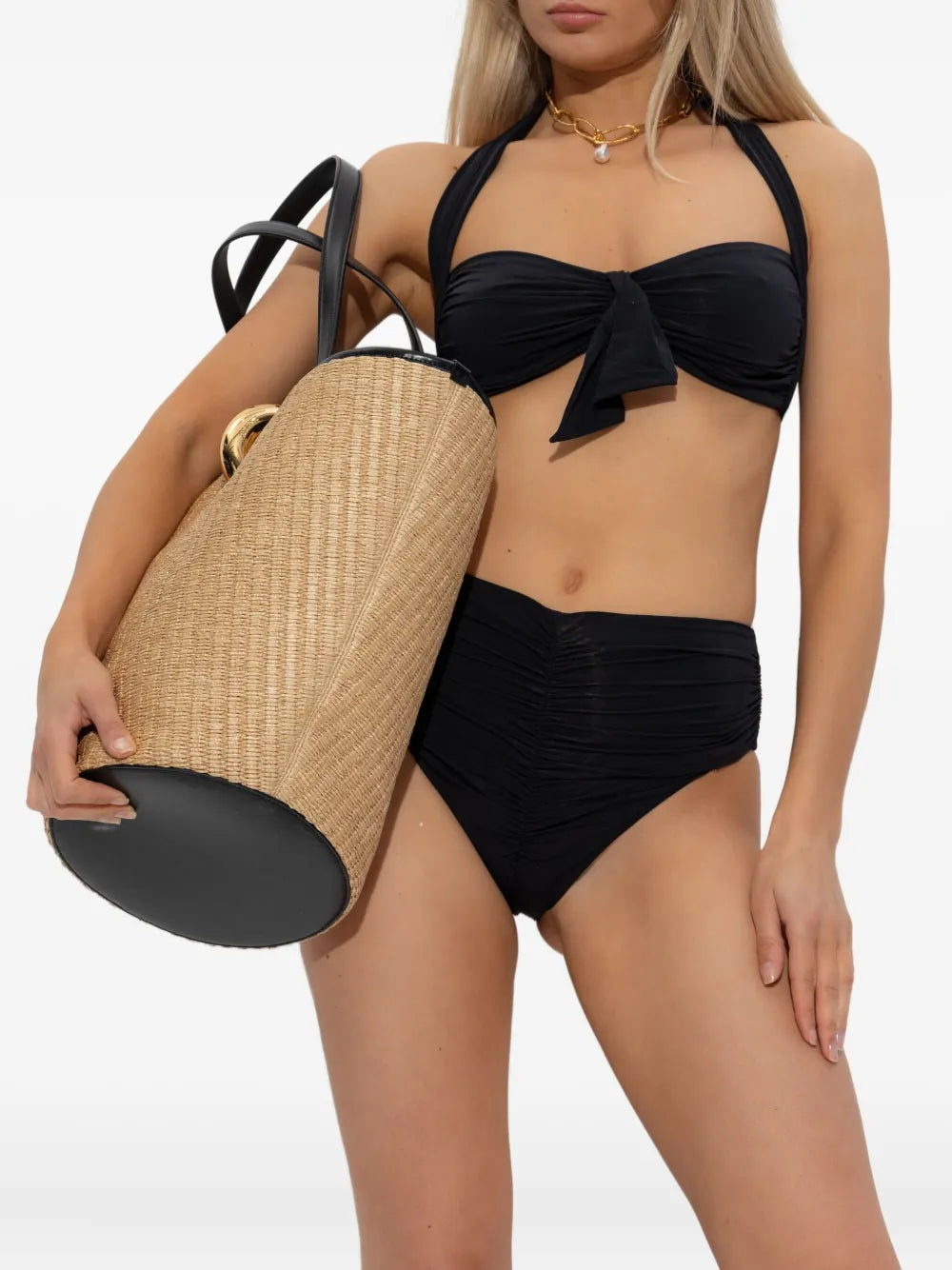 bikini drapeado con cuello halter
