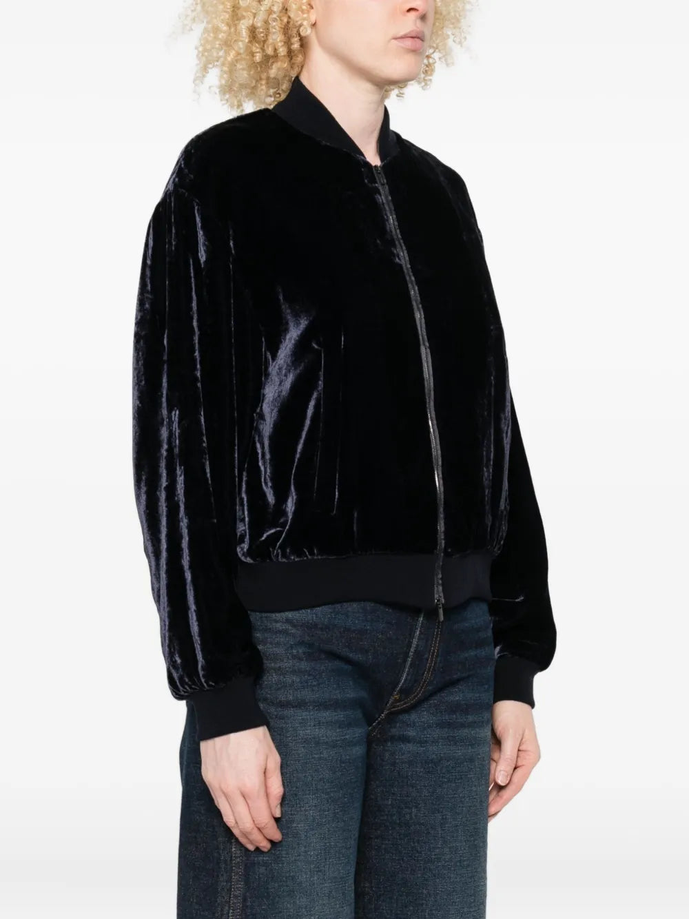 velvet zip-front jacket