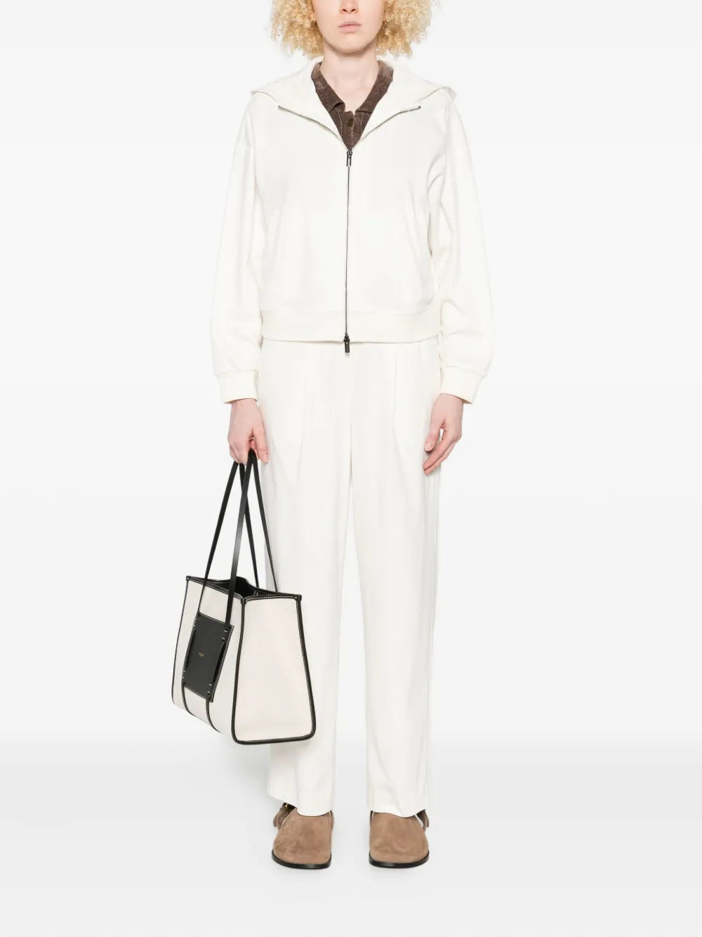 zip-fastening hoodie