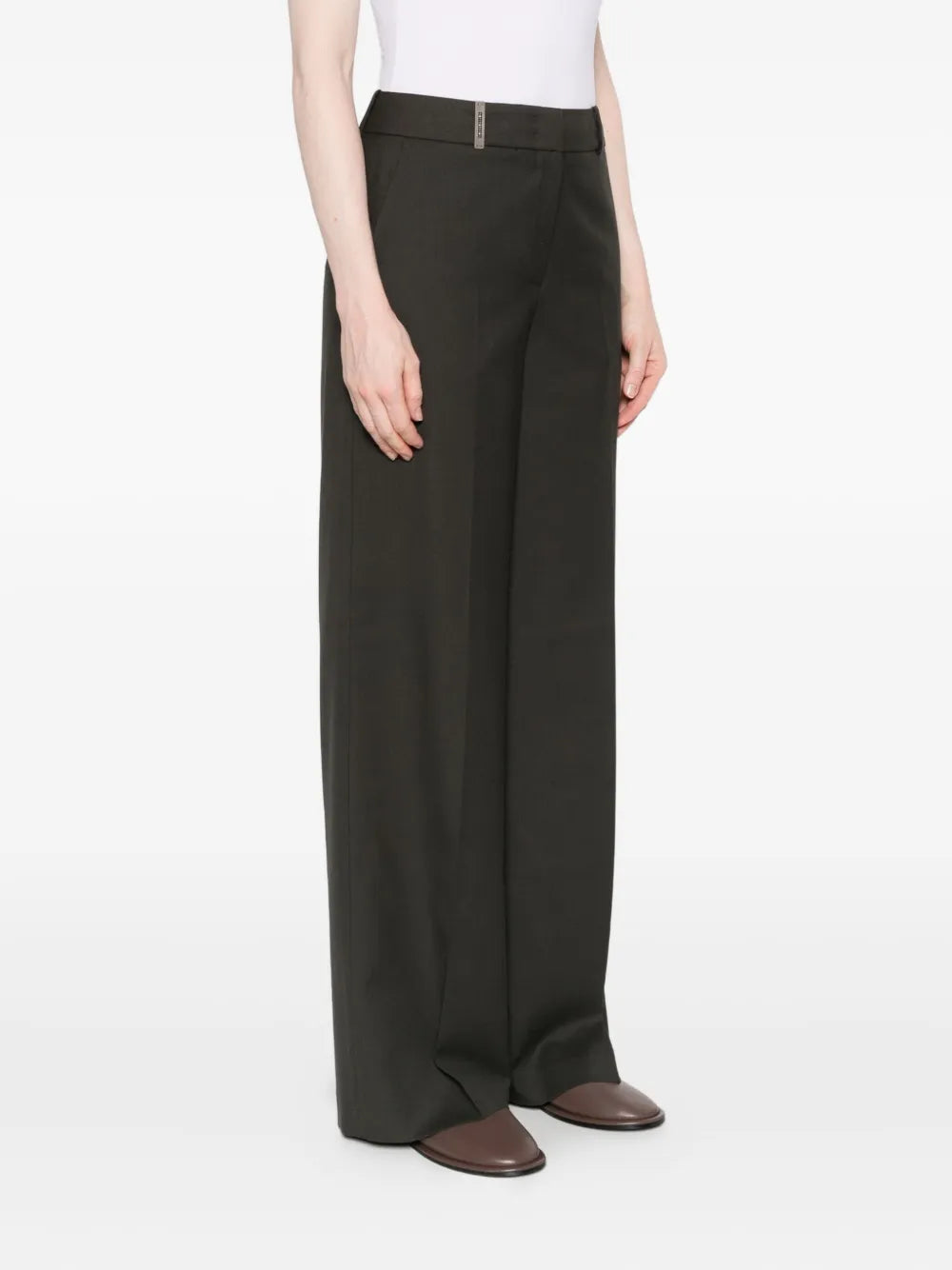 high-waisted wide-leg trousers