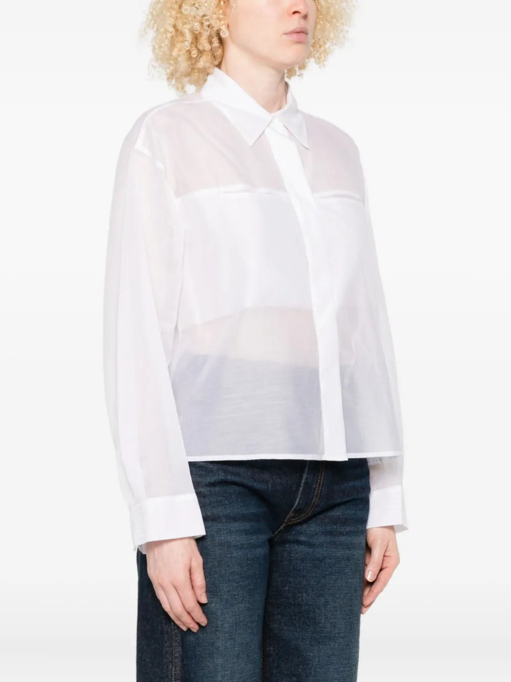layered cotton shirt