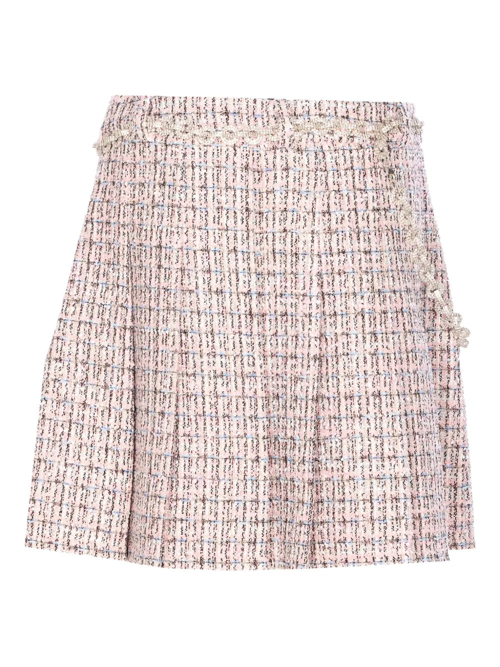 crystal-embellished tweed mini skirt