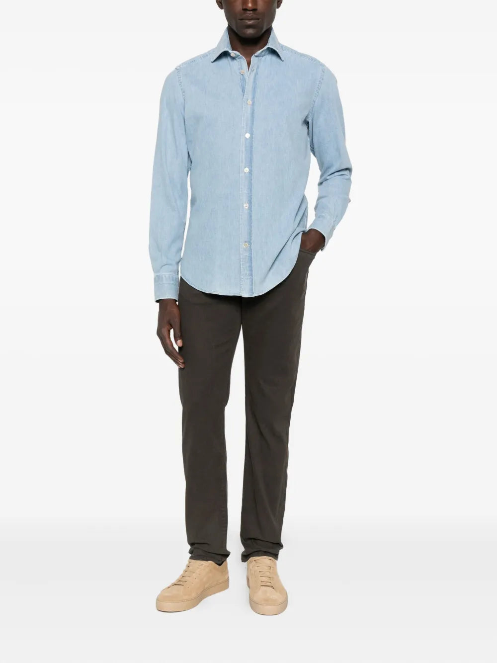 long-sleeve denim shirt