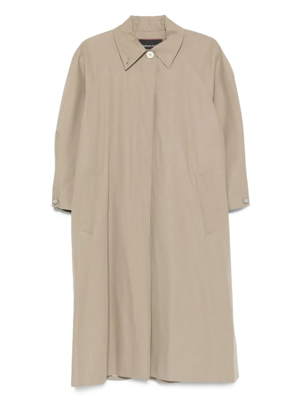 button-fastening raglan-sleeve coat