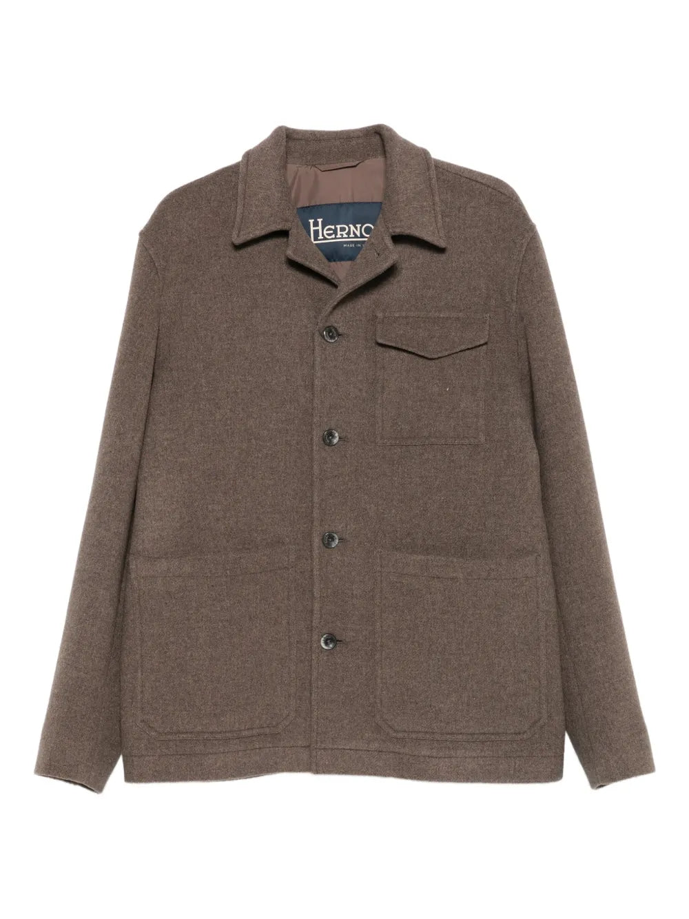 button-fastening patch-pocket jacket