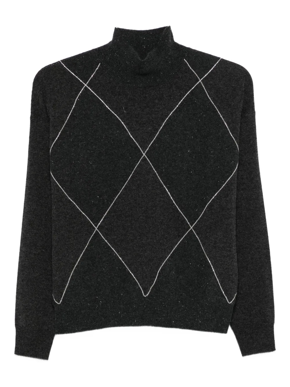 jersey de cuello alto con estampado de rombos