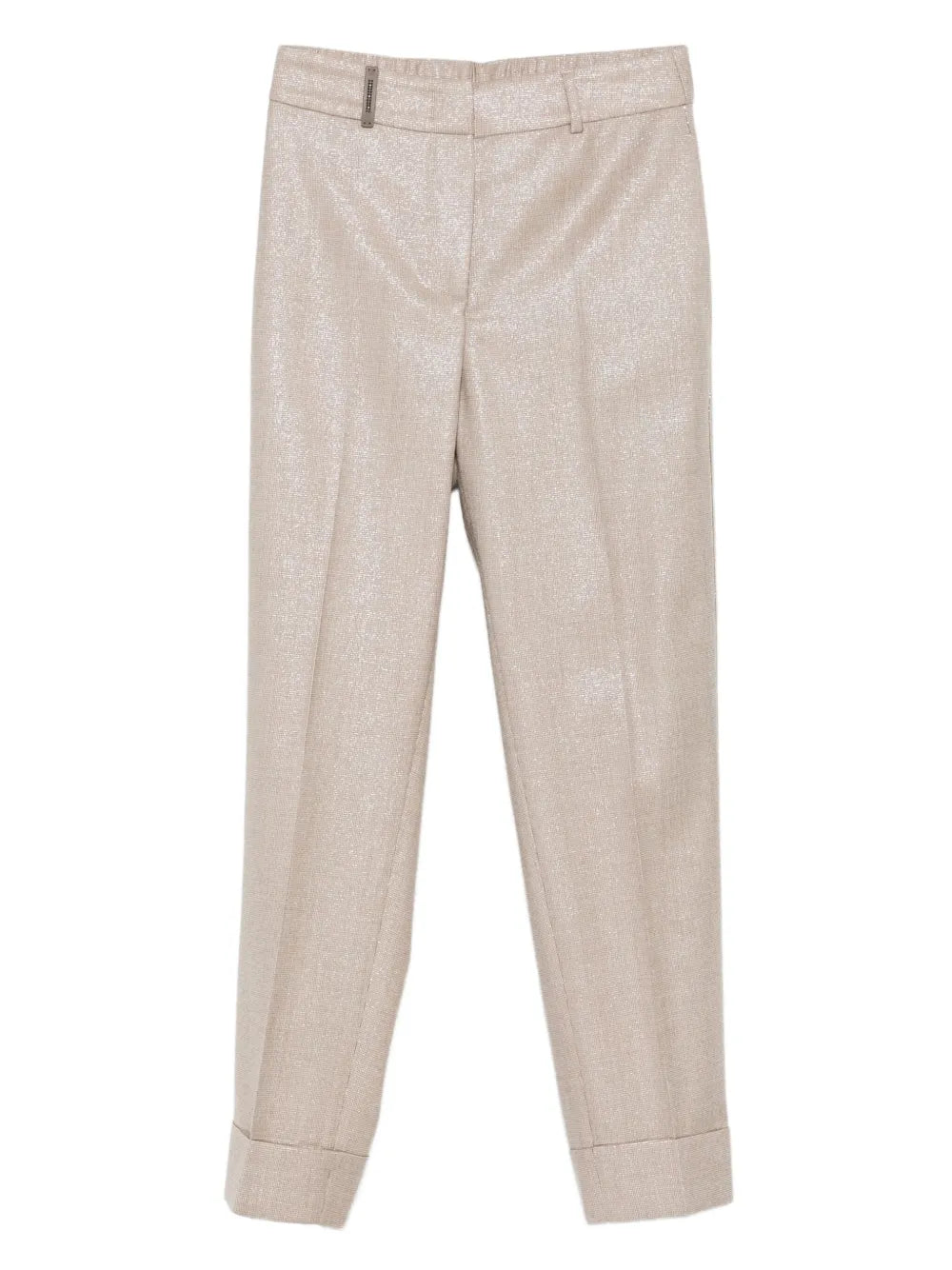 metallic-detail cuffed trousers
