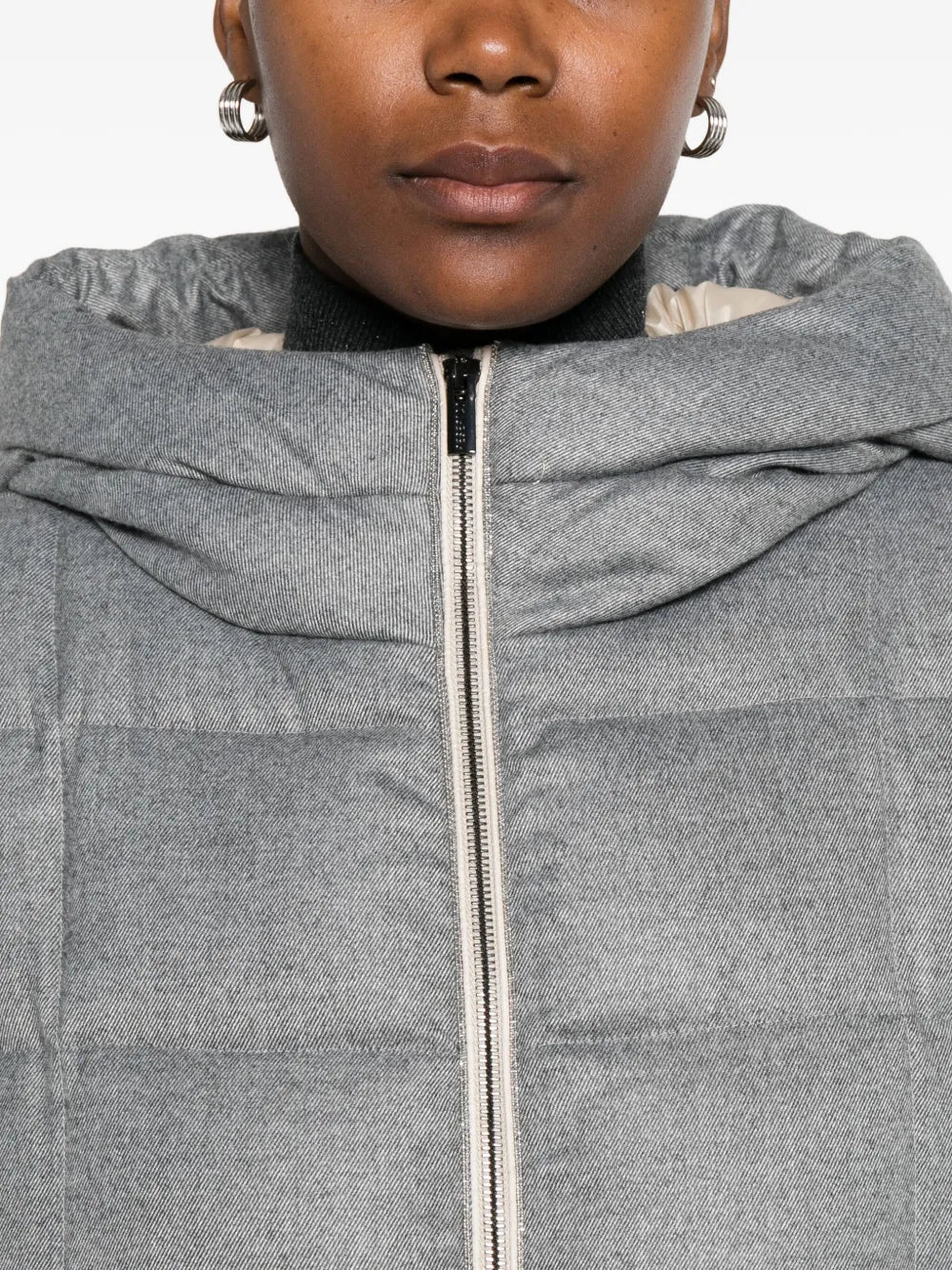 quilted hooded coat