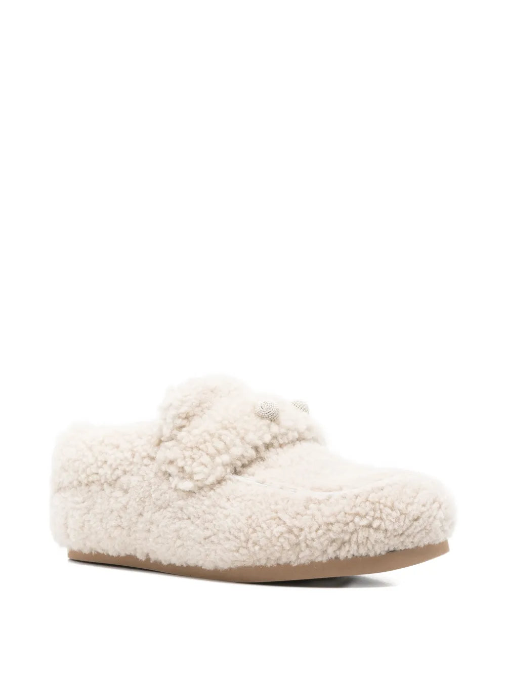 shearling button loafers