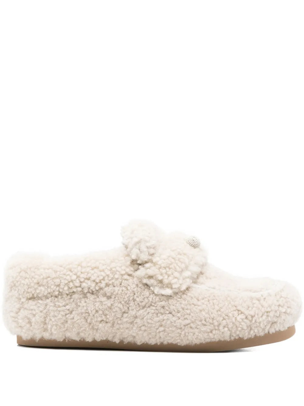 shearling button loafers