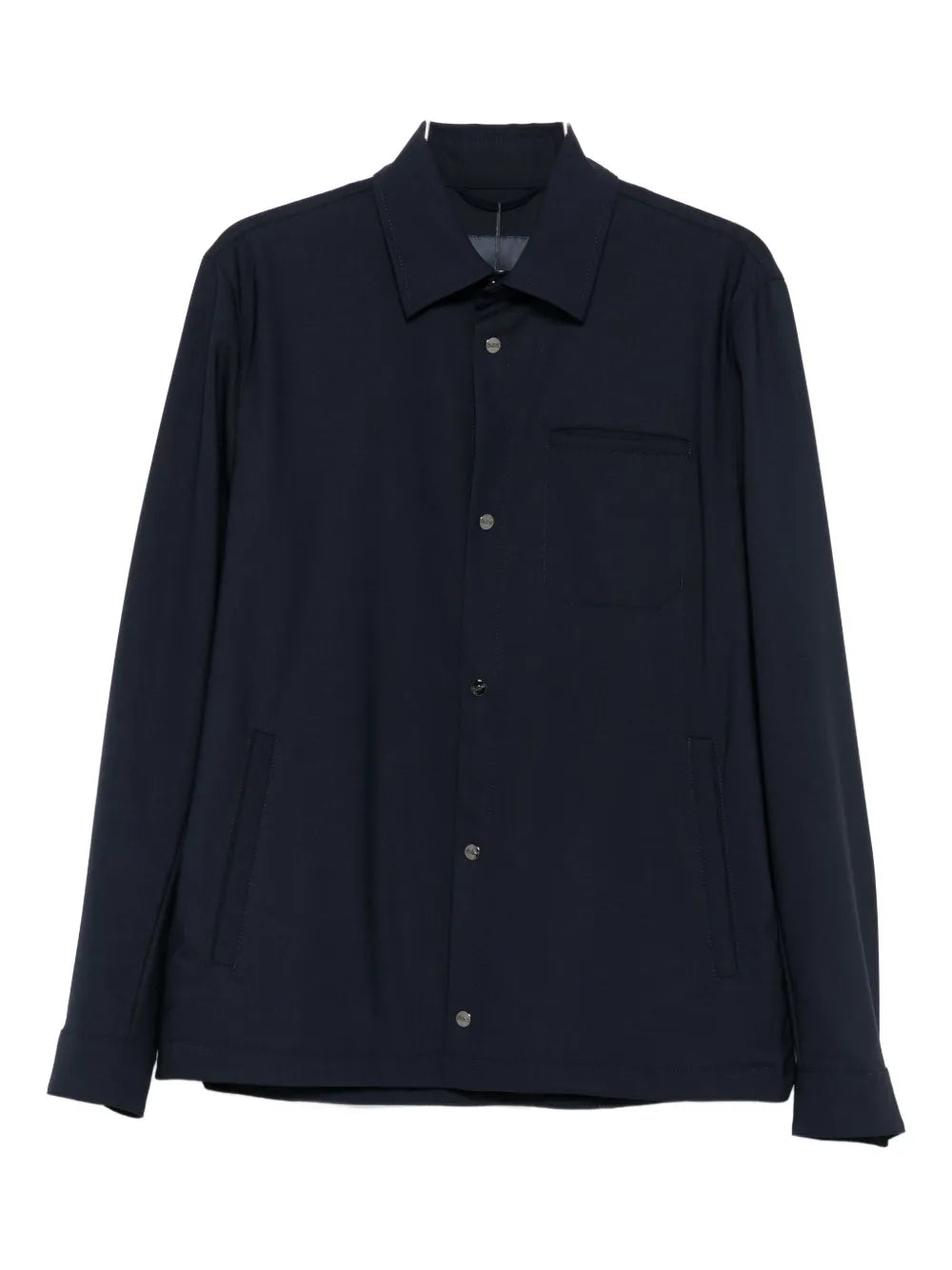 button-fastening pocket jacket
