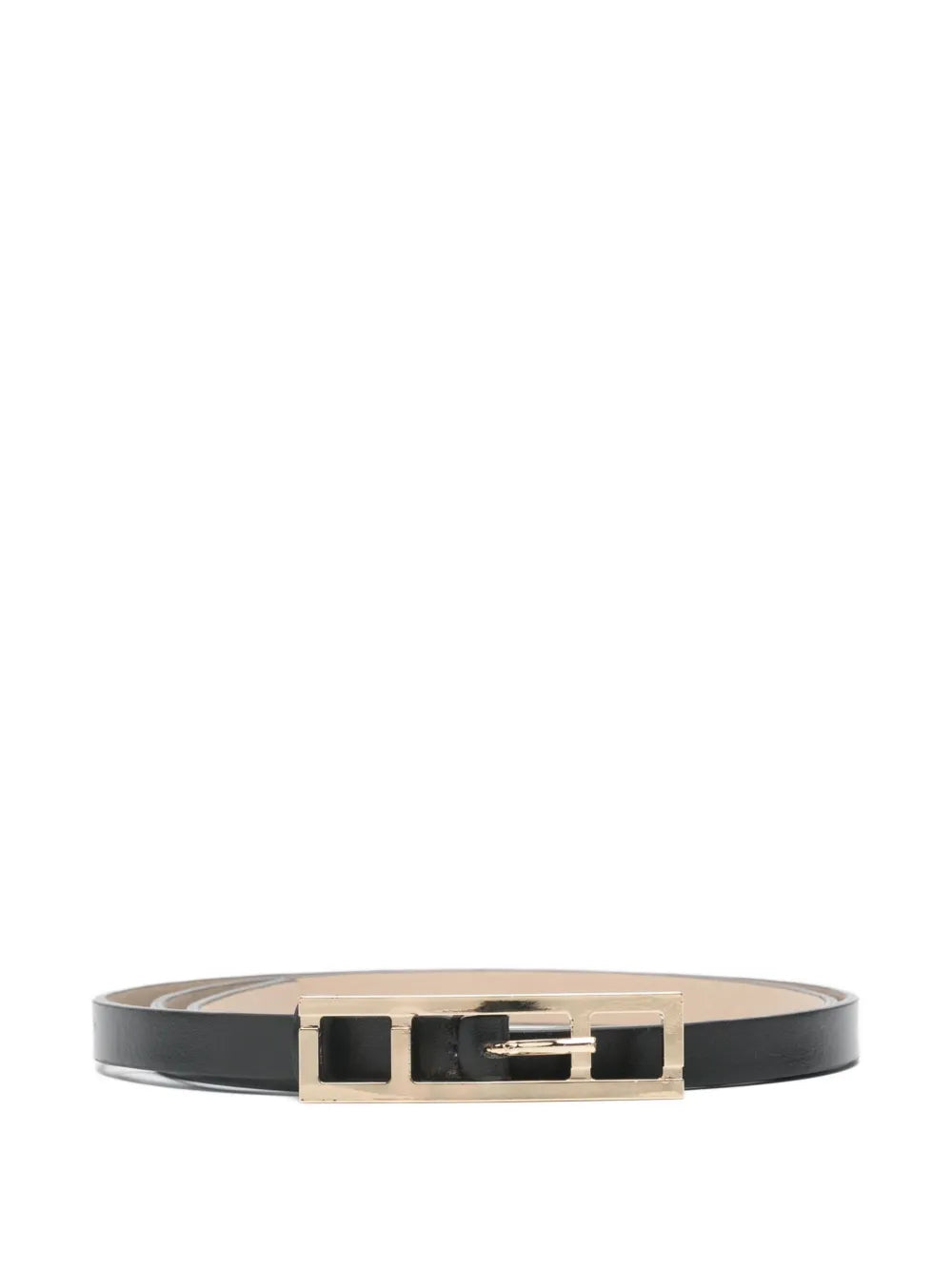 rectangle-buckle leather belt