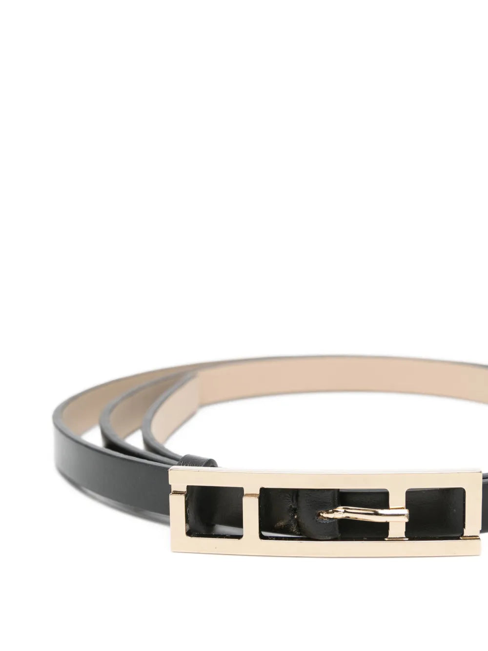 rectangle-buckle leather belt