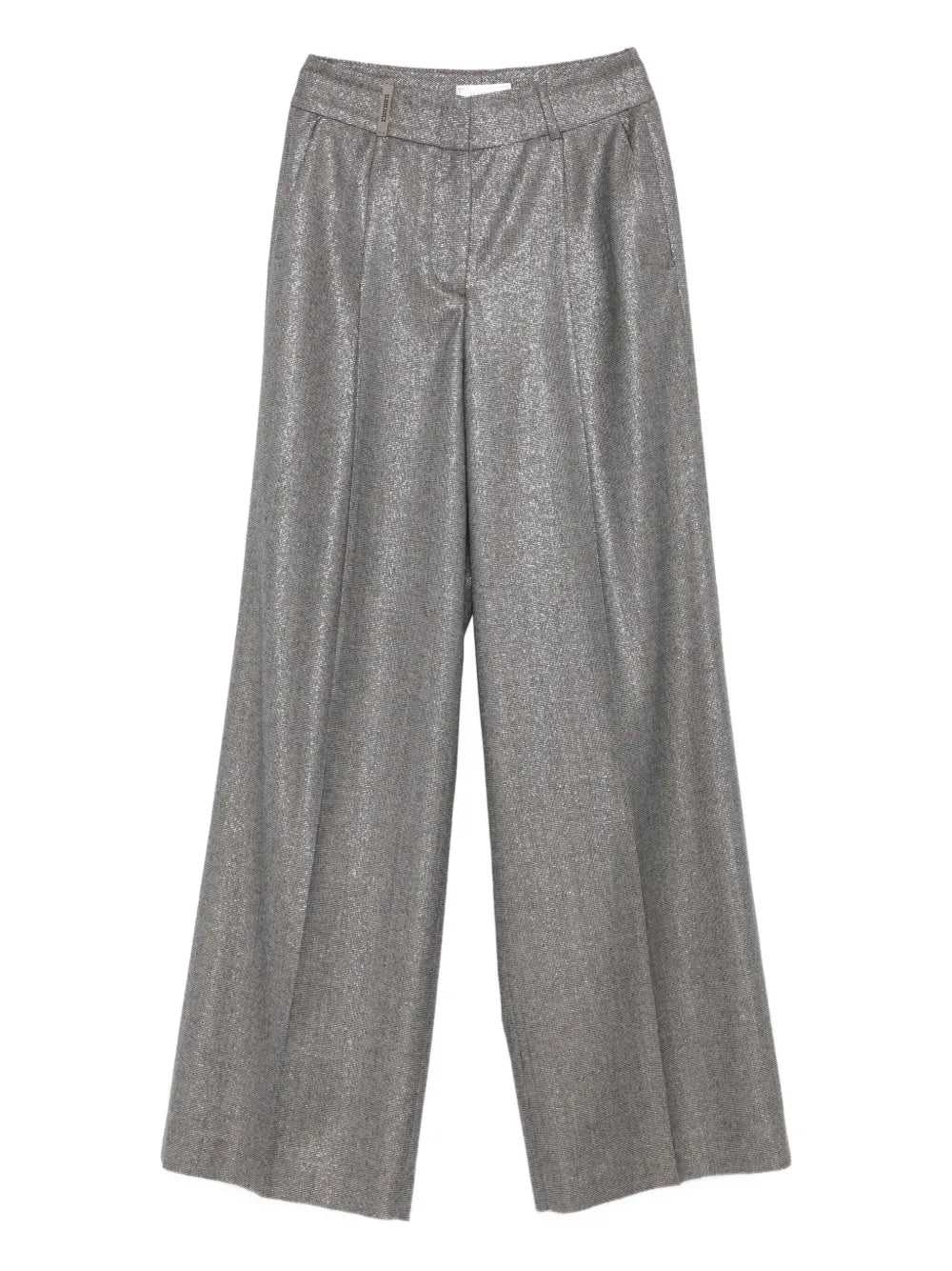 metallic-effect pants