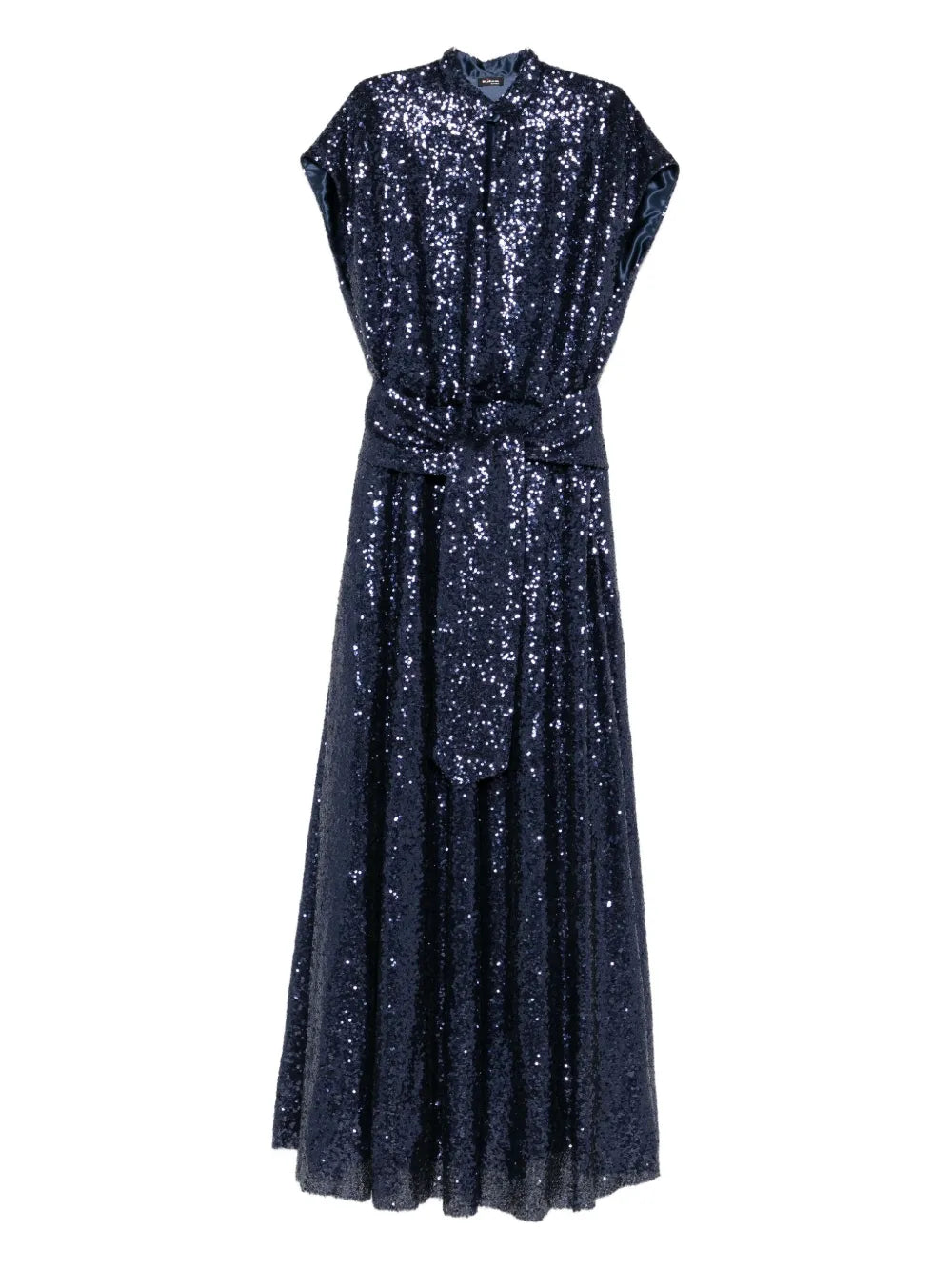 sequin embellished belted dress
