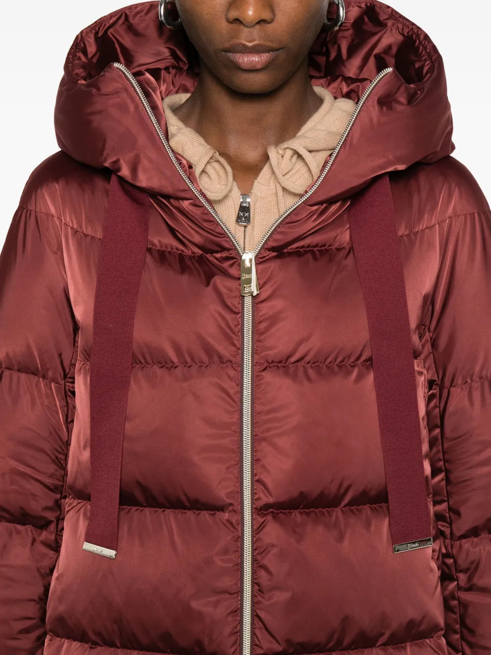 hooded quilted coat