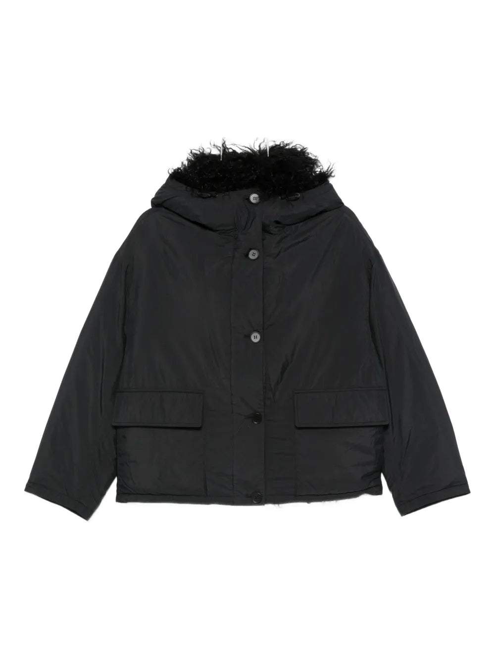 faux fur-trim hooded jacket